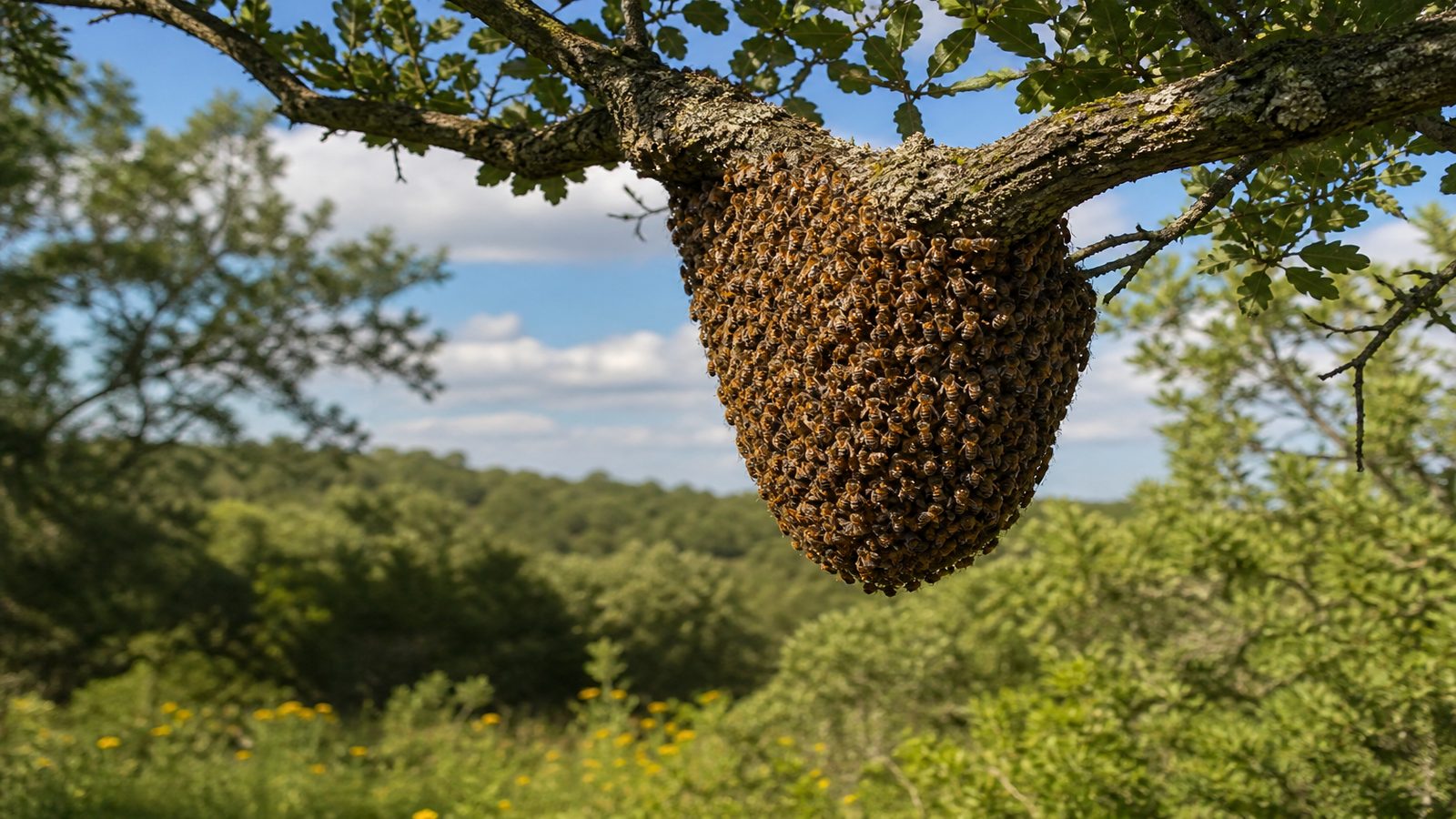 Bee swarm on Texas property